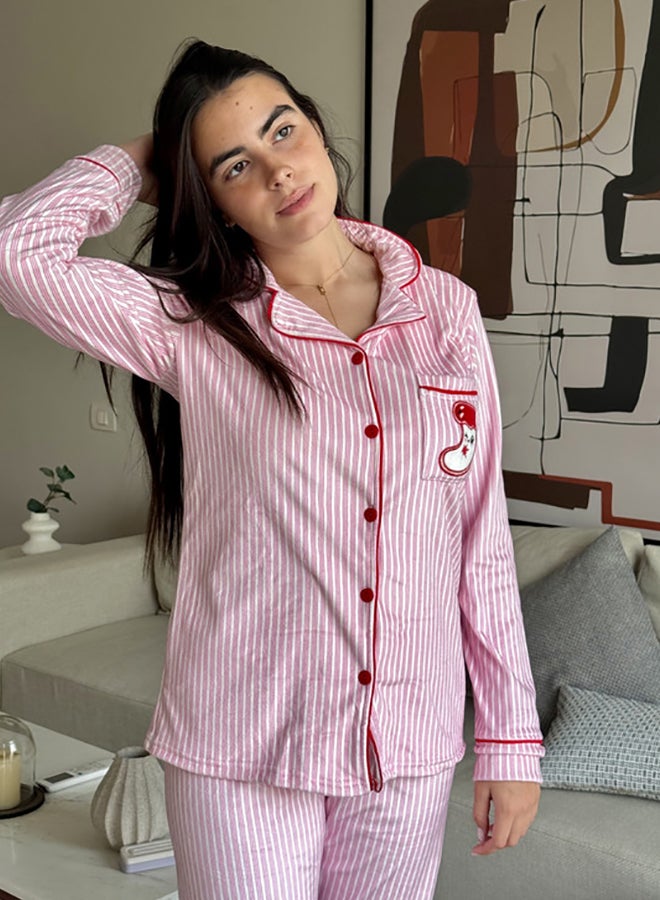 Familia Homewear Striped Buttoned Pajama Set - Image 3